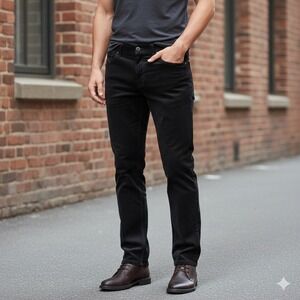 New Alberto Stone Corduroy Pants Mens W38 L34 Black T400 Modern Fit Stretch